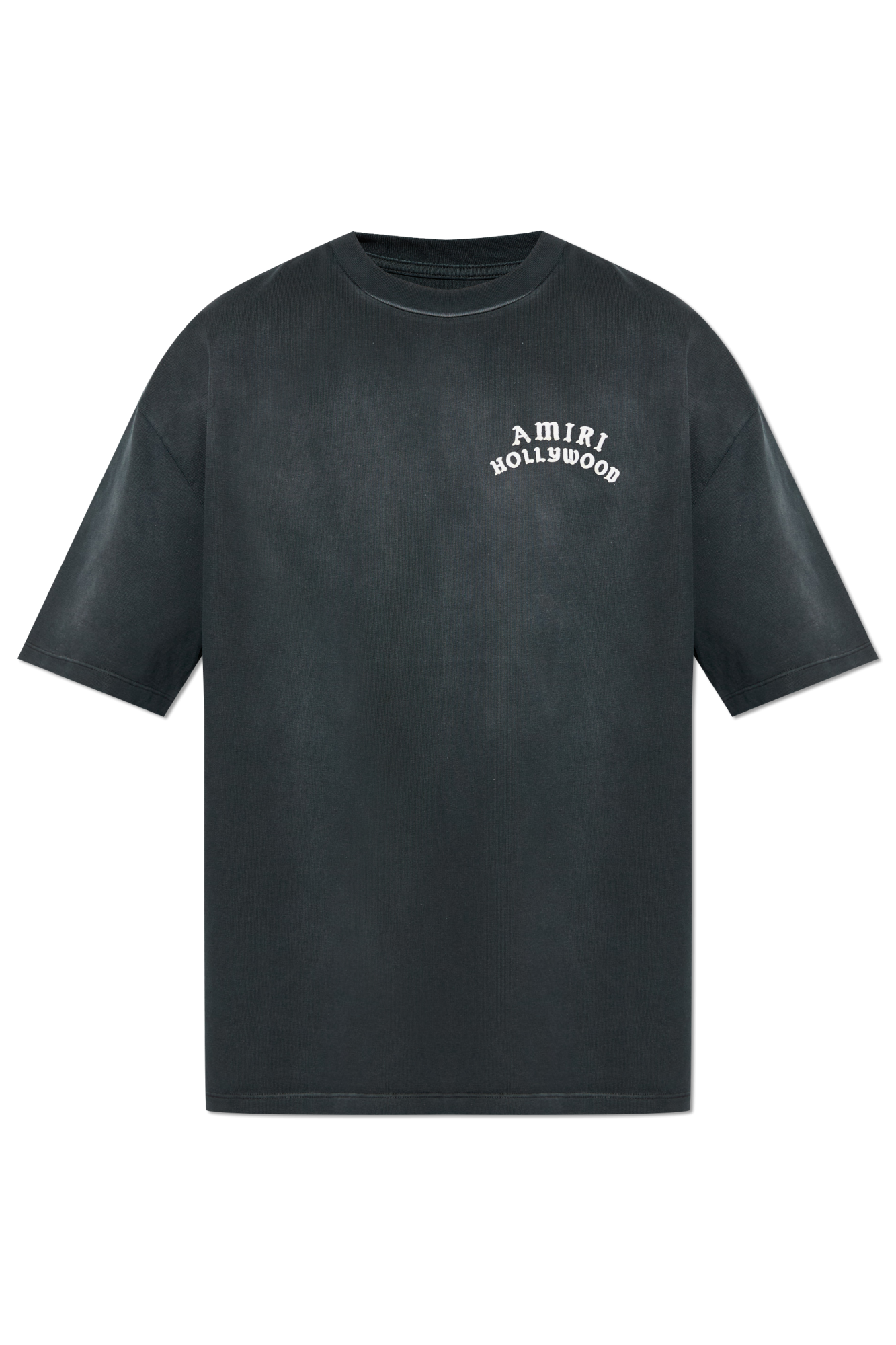 【AMIRI】クロップド丈Tシャツ Amiri Black Cotton Washed Shotgun Crew Neck Short Sleeve T